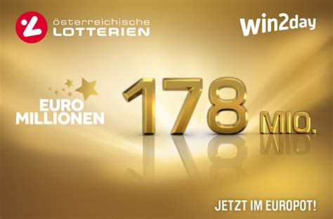 Gewinnabfrage für Lotto und EuroMillionen auf win2day .